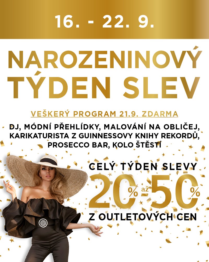 Outletové centrum Freeport slaví 21. narozeniny s bohatým programem a extra slevami!