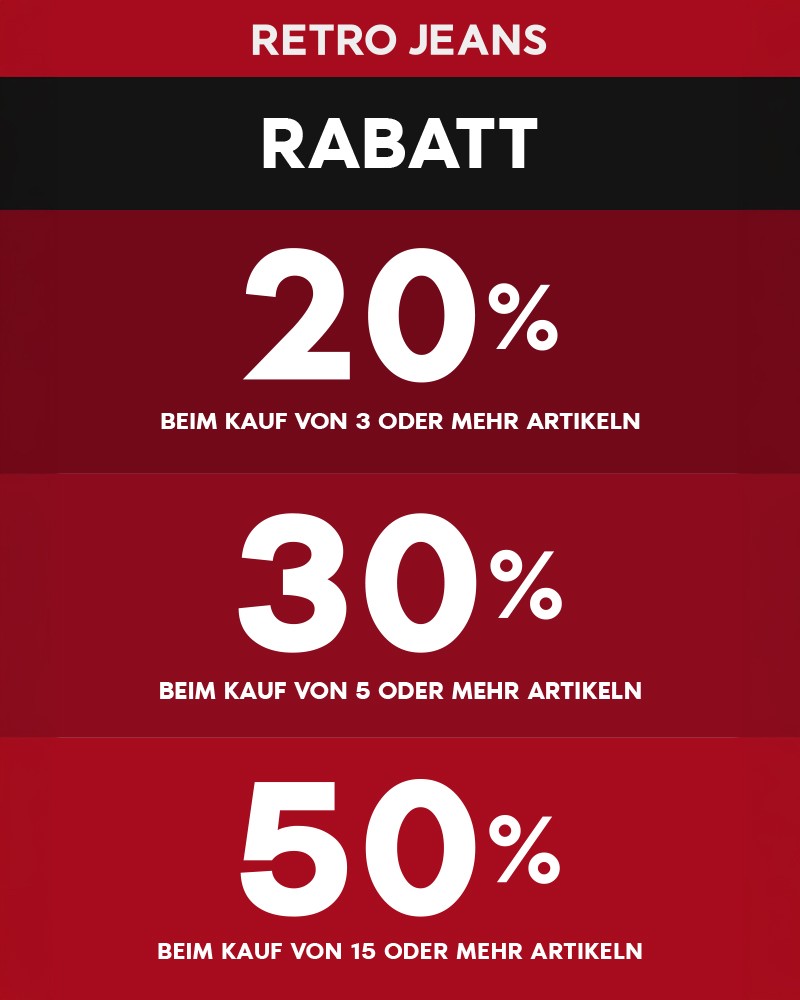 BUY MORE, SAVE MORE AT RETRO JEANS – UP TO 50% OFF